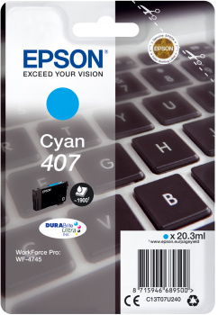 Epson 407 - 20,3 ml - L-koko - syaani - alkuperäinen