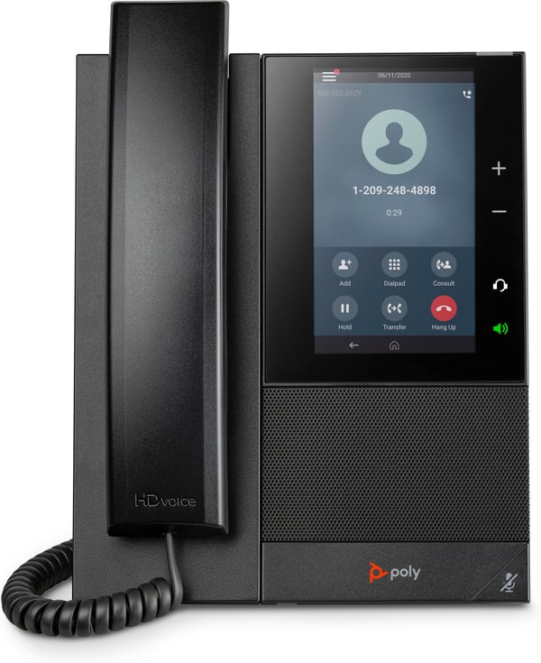 HP Poly CCX 500 Business Media Phone med öppen SIP och PoE-aktiverad