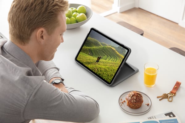 Logitech Folio Touch QWERTZ Tysk Smart Connector Grå