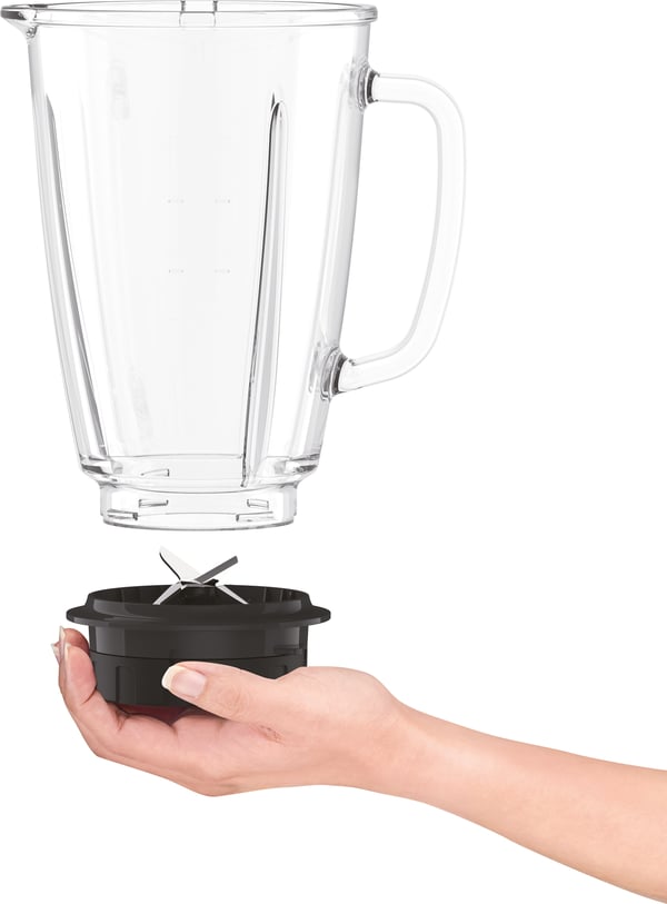 Tefal BlendForce II BL4388 tehosekoitin 1,25 L Pöydällä pidettävä tehosekoitin 800 W Musta, Harjattu teräs