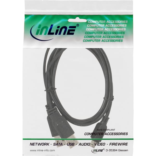 InLine 33107X USB-kaapeli 1 m Mini-USB B 0,48 Gbit/s Musta