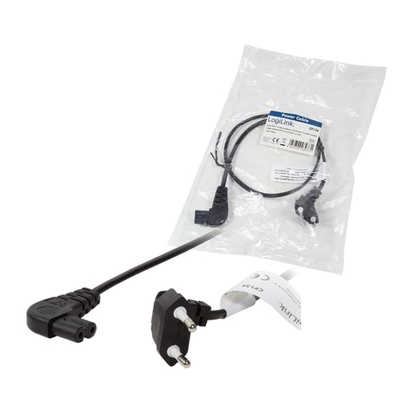 LogiLink 0.75m, CEE 7/16/IEC 60320-C7 Sort 0,75 m CEE7/16 C7 forbinder