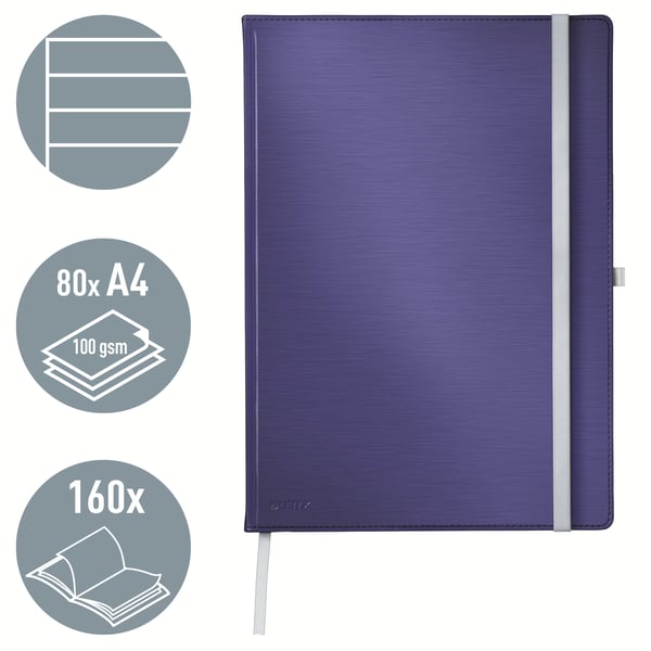 Leitz Style notesbog A4 linjeret med hardcover