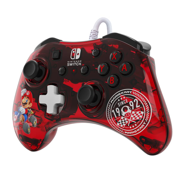 PDP Rock Candy: Mario Punch Röd, Translucent USB Spelplatta Analog / Digital Nintendo Switch, Nintendo Switch Lite, Nintendo Switch OLED
