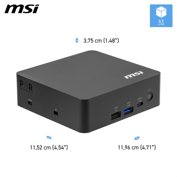 MSI Cubi NUC AI+ 3MG-004EU Copilot+ PC Intel Core Ultra 5 322 16 GB DDR5-SDRAM 512 GB SSD Windows 11 Pro Mini PC Musta