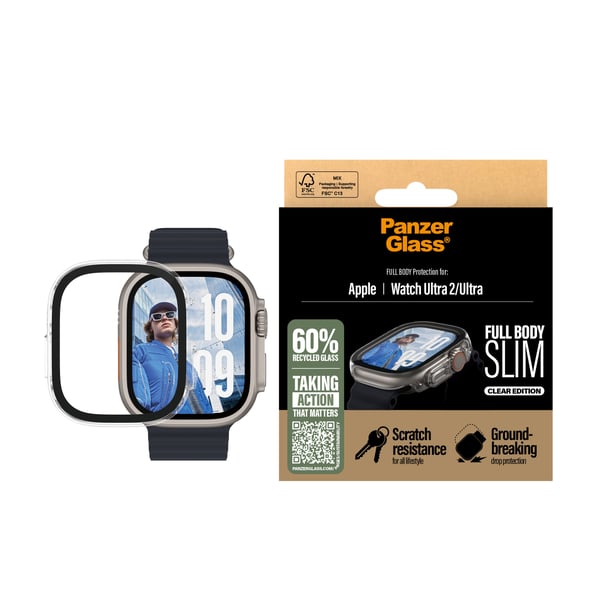 PanzerGlass ® Case Full Body Slim Transparent Apple Watch Ultra 3 | Ultra 2 | Ultra | 49mm