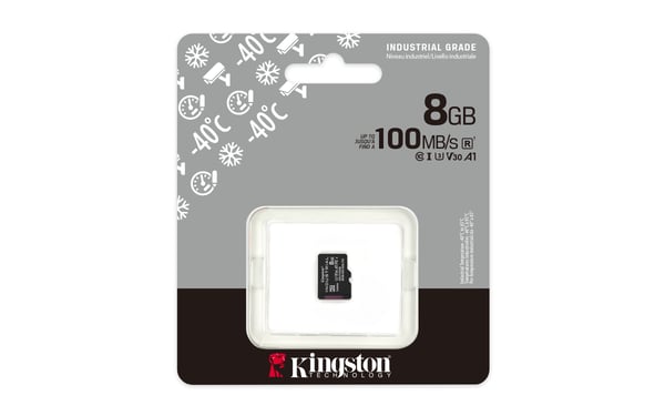 Kingston Technology 8GB microSDHC Industrial C10 A1 pSLC -kortti yksittäispakkaus ilman sovitinta