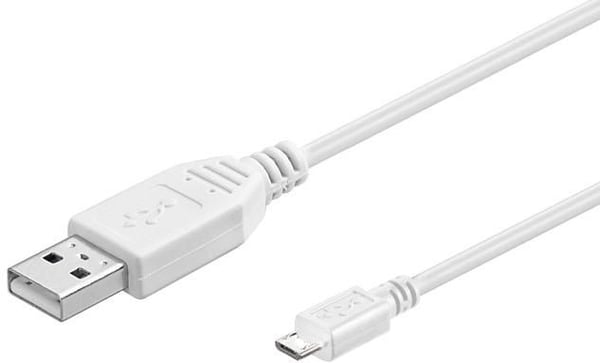Microconnect USBABMICRO0,60W USB-kabel USB 2.0 0,6 m USB A Micro-USB B Hvid