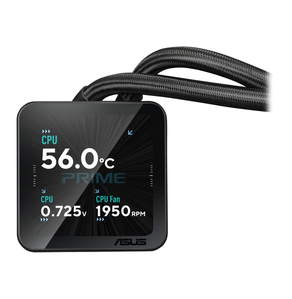 ASUS PRIME SLC II 360 ARGB LCD Processor Alt-i-en væskekøler 12 cm Sort 1 stk