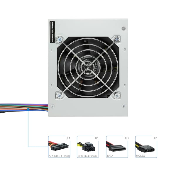 TooQ Fonte Ecopower II enhed til strømforsyning 500 W 20+4 pin ATX SFX Sølv