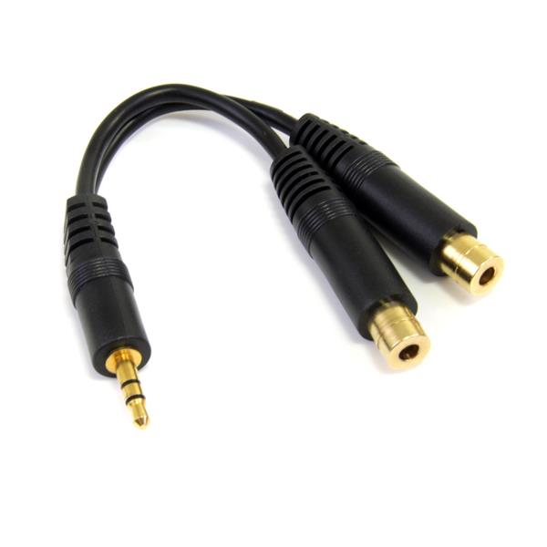 StarTech.com MUY1MFF audiokaapeli 0,15 m 3.5mm 2 x 3.5mm Musta