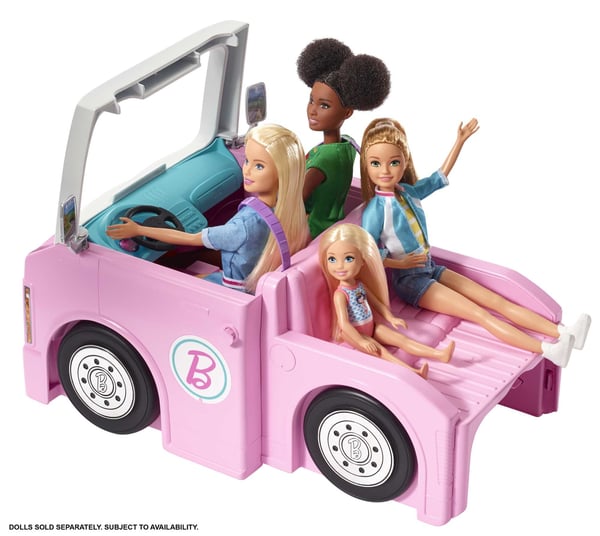 Barbie Dreamhouse Adventures 3-in-1 DreamCamper-køretøj og tilbehør