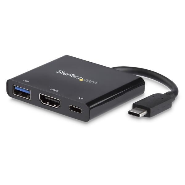 StarTech.com CDP2HDUACP kannettavien tietokoneiden telakka ja porttitoistin Langallinen USB 3.2 Gen 1 (3.1 Gen 1) Type-C Musta