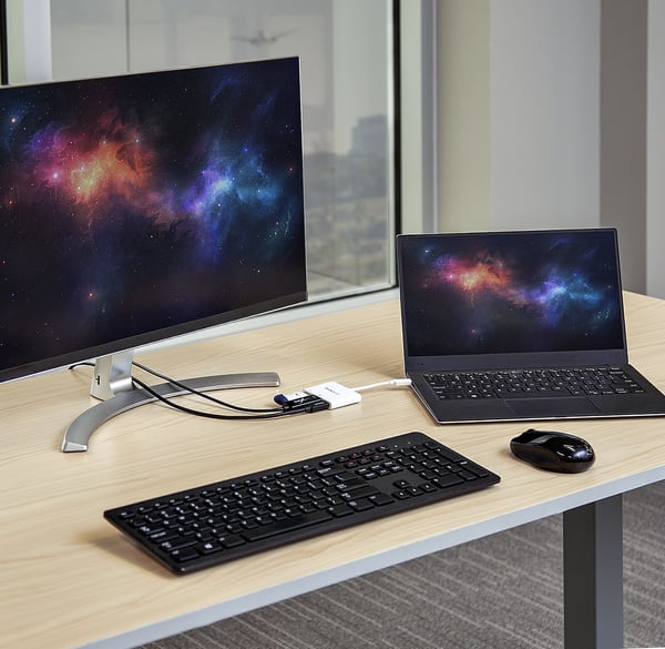 StarTech.com CDP2HDUACPW kannettavien tietokoneiden telakka ja porttitoistin Langallinen USB 3.2 Gen 1 (3.1 Gen 1) Type-C Valkoinen