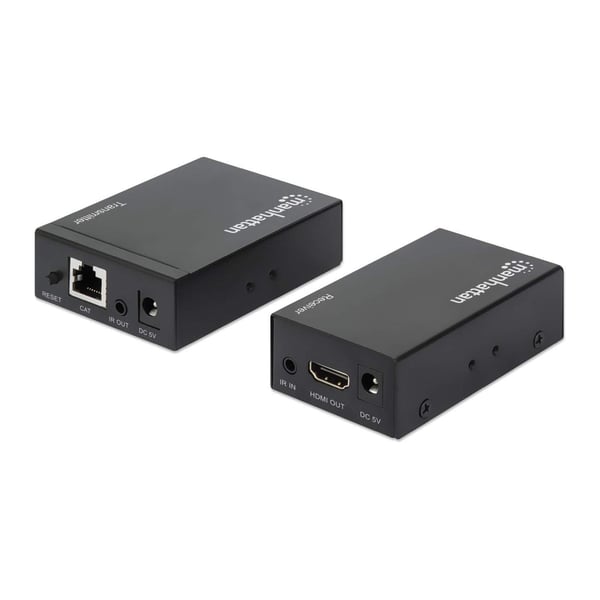 Manhattan HDMI 1080p over Ethernet Extender Kit, Op til 50 m med enkelt Cat6-kabel, Tx & Rx-moduler