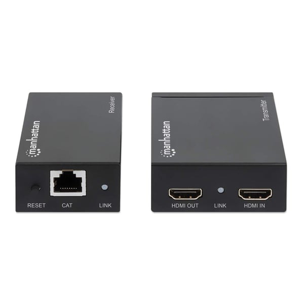 Manhattan HDMI 1080p over Ethernet Extender Kit, Op til 50 m med enkelt Cat6-kabel, Tx & Rx-moduler