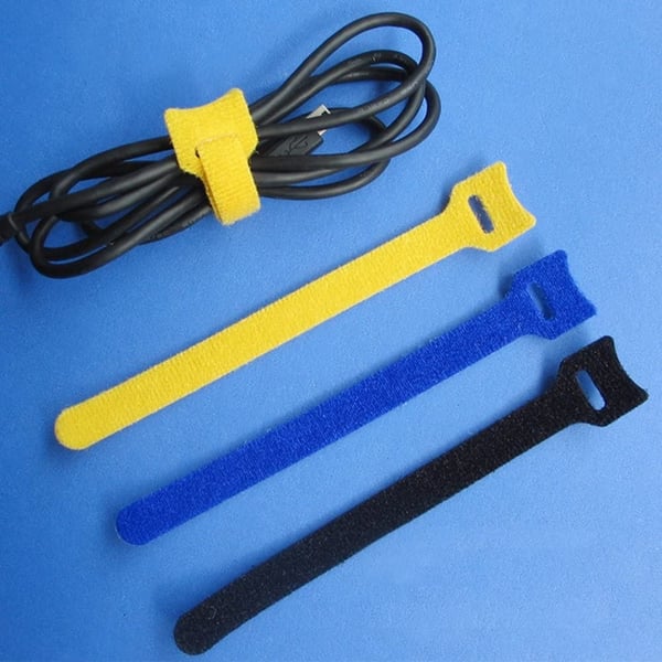 Techly 109528 kabelsamler Kabelbinder beslag Velcro Flerfarvet 10 stk