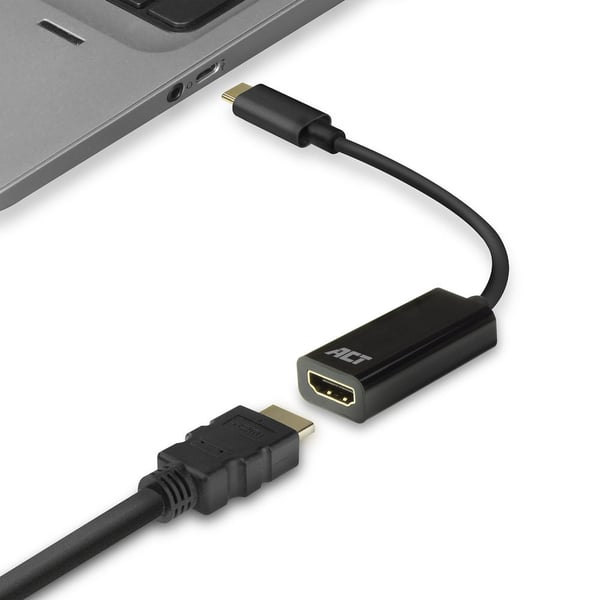 ACT AC7305 videokabeladapter 0,15 m USB Type-C HDMI Typ A (standard) Svart