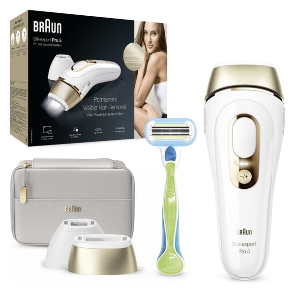 Braun Silk-expert Pro Silk expert Pro 5 PL5154 Intenst pulserende lys (IPL) Guld, Hvid