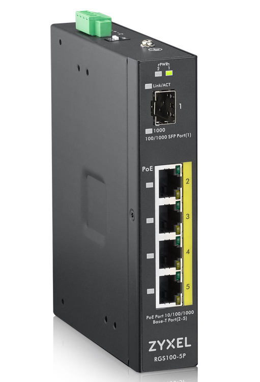 Zyxel RGS100-5P Ohanterad L2 Gigabit Ethernet (10/100/1000) Strömförsörjning via Ethernet (PoE) stöd Svart