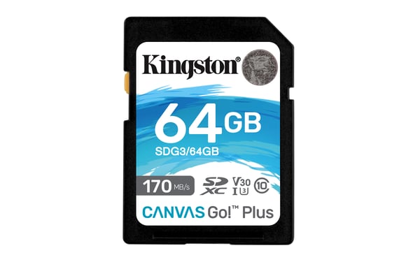 Kingston Technology Canvas Go! Plus 64 GB SDXC Canvas Go Plus 170R C10 UHS-I U3 V30