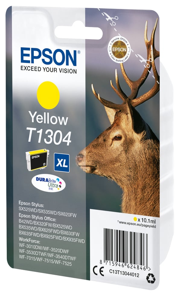 Epson Stag Yksittäispakkaus, keltainen T1304 DURABrite Ultra -muste