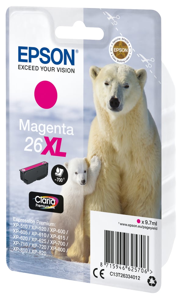Epson Polar bear C13T26334012 blækpatron 1 stk Original Højt (XL) udbytte Magenta