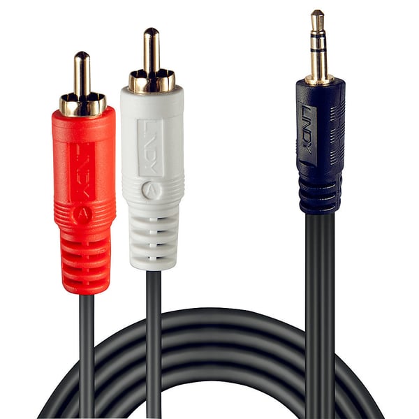 Lindy 35680 lydkabel 1 m 3.5mm 2 x RCA Sort