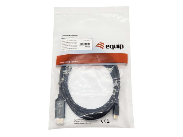 Equip 133417 videokabeladapter 3 m USB Type-C HDMI Typ A (standard) Grå, Svart