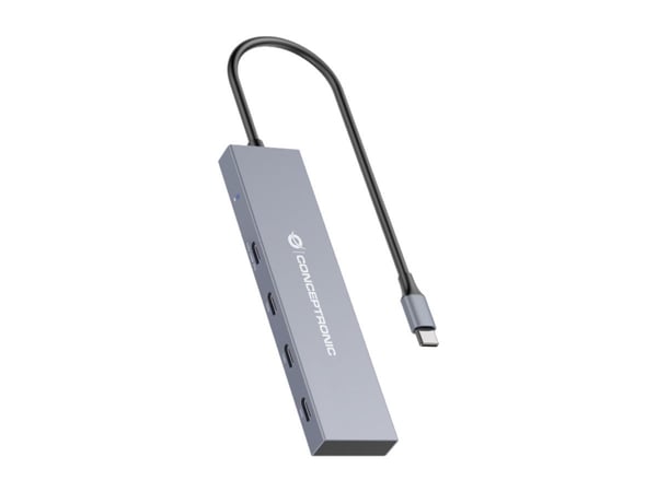 Conceptronic HUBBIES14G gränssnittshubbar USB 3.2 Gen 2 (3.1 Gen 2) Type-C 10000 Mbit/s Grå