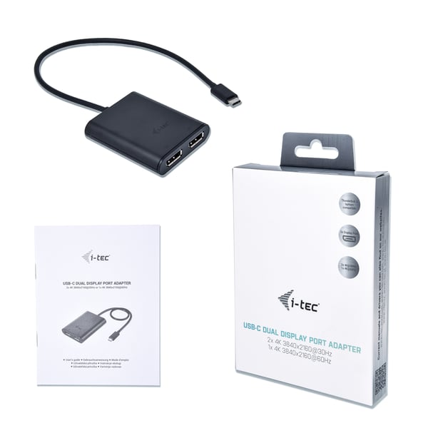 i-tec C31DUAL4KDP USB grafisk adapter 3840 x 2160 pixel Sort
