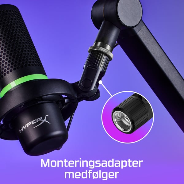 HyperX DuoCast ─ USB-mikrofon (sort) ─ RGB-lys