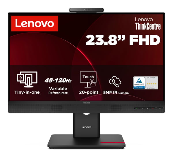 Lenovo ThinkCentre TIO24 Gen6 platta pc-skärmar 60,5 cm (23.8") 1920 x 1080 pixlar Full HD LED Pekskärm Svart