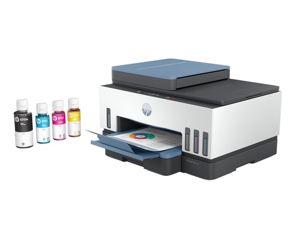 HP Smart Tank 7606 Trådlöst All-in-One Färg Skrivare, Dubbelsidig utskrift; Kopiator, skanner