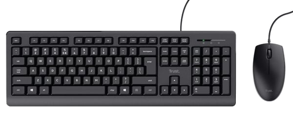 Trust TKM-250 tastatur Mus inkluderet USB QWERTZ Tysk Sort