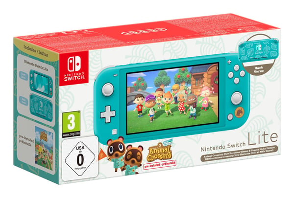 Nintendo Switch Lite Animal Crossing: New Horizons Timmy & Tommy Aloha Edition bärbara spelkonsoller 14 cm (5.5") 32 GB Pekskärm Wi-Fi Turkos Nintendo Switch Lite Animal Crossing: New Horizons Timmy & Tommy Aloha Edition bärbara spelkonsoller 14 cm (5.5") 32 GB Pekskärm Wi-Fi Turkos