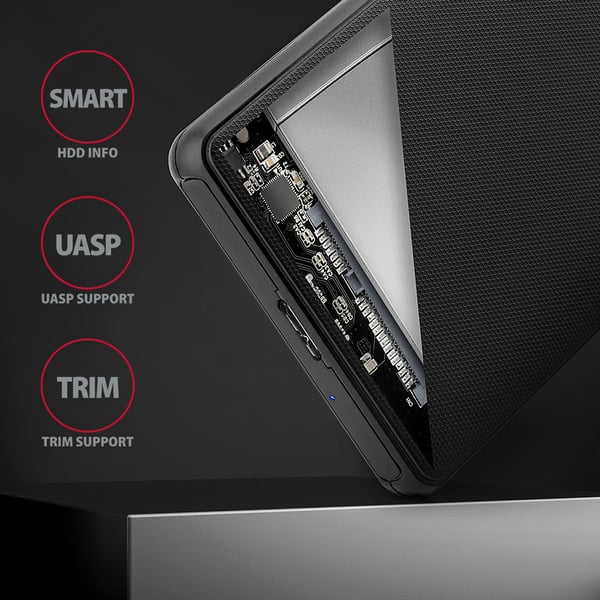 Axagon EE25-SL drevkabinet HDD/SSD kabinet Sort 2.5"