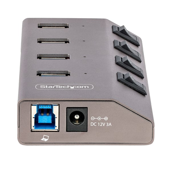 StarTech.com 4-Port Självförsörjande USB-C-hubb med individuella på/av-knappar, USB 3.0 5 Gbps Expansion
