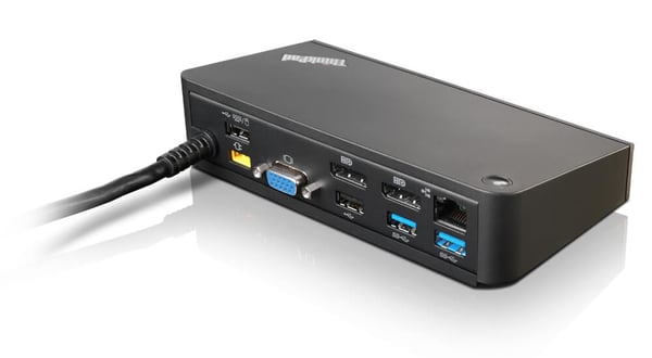Lenovo 40A40090DK dockningsstationer för bärbara datorer Kabel USB 3.2 Gen 1 (3.1 Gen 1) Type-A Svart