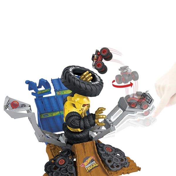 Hot Wheels Monster Trucks ARENA SMASHERS MEGA-WREX VS. CRUSHZILLA TAKEDOWN-legesæt
