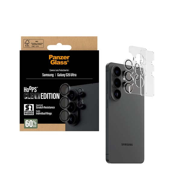 PanzerGlass ® Hoops® Camera Lens Protector Transparent Samsung Galaxy S26 Ultra Kirkas näytönsuoja 1 kpl