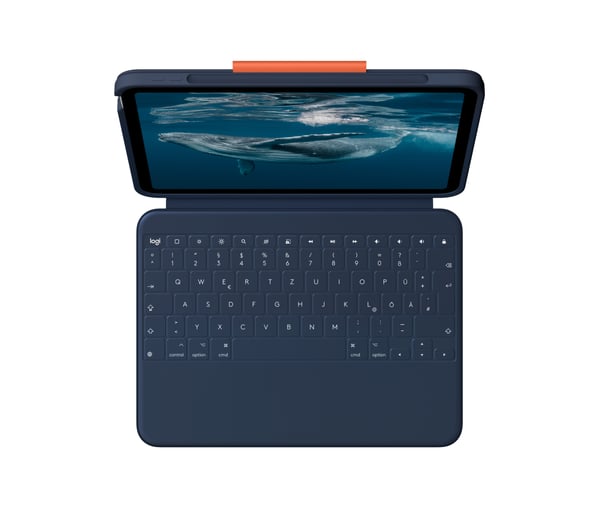 Logitech Rugged Combo 4c QWERTZ Tysk Smart Connector Blå