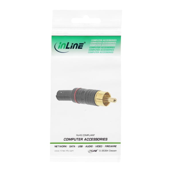 InLine 99110Q kabelsamler RCA Sort, Guld, Rød