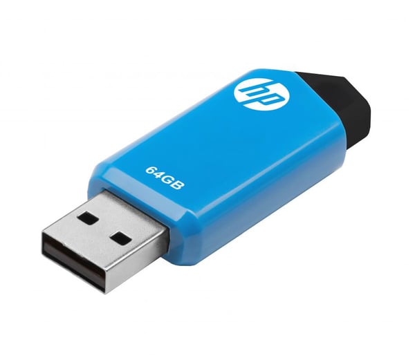 HP v150w USB-sticka 64 GB USB Type-A 2.0 Svart, Blå