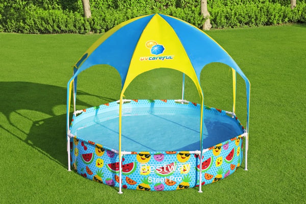 Bestway Steel Pro 56432 swimmingpool til over jorden Indrammet pool Rund 1688 L Orange, Gul