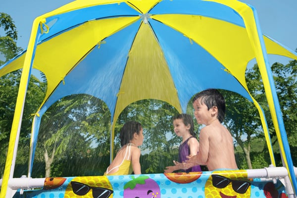 Bestway Steel Pro 56432 swimmingpool til over jorden Indrammet pool Rund 1688 L Orange, Gul