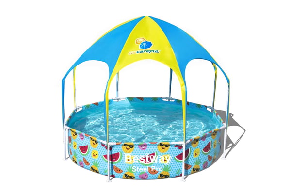 Bestway Steel Pro 56432 swimmingpool til over jorden Indrammet pool Rund 1688 L Orange, Gul