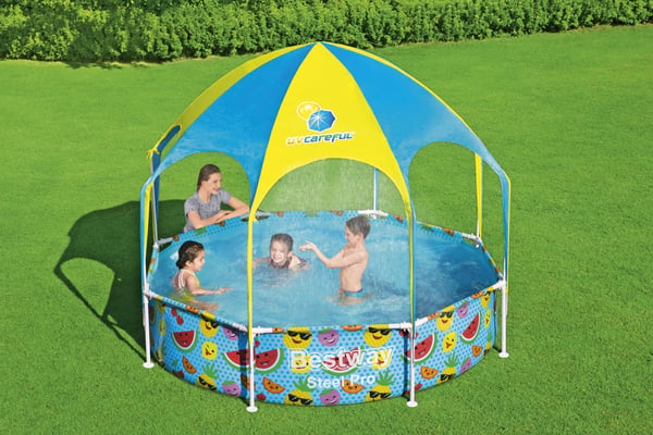 Bestway Steel Pro 56432 swimmingpool til over jorden Indrammet pool Rund 1688 L Orange, Gul