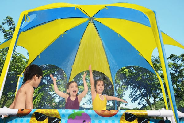 Bestway Steel Pro 56432 swimmingpool til over jorden Indrammet pool Rund 1688 L Orange, Gul