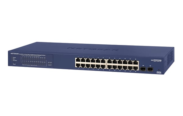NETGEAR GS724TP Administreret L2/L3/L4 Gigabit Ethernet (10/100/1000) Strøm over Ethernet (PoE) 1U Sort, Grå